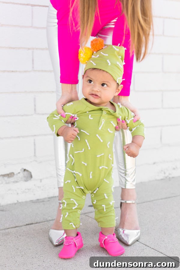 DIY Flamingo Lawn Costume and Cute Cactus Baby Outfit 3 DIY Cactus Baby Costume