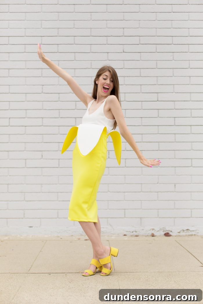 How to Make a DIY Banana Costume: Simple Steps for Any Occasion 3 A girl wearing a banana costume