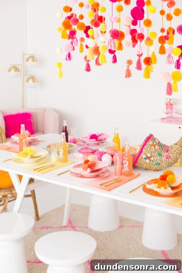 Colorful decor on a table