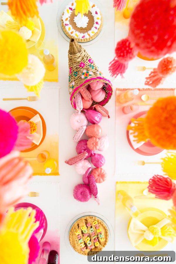 Thank You for Being a Friend: Pom-Pom Filled Friendsgiving Celebration 4 Colorful pumpkins