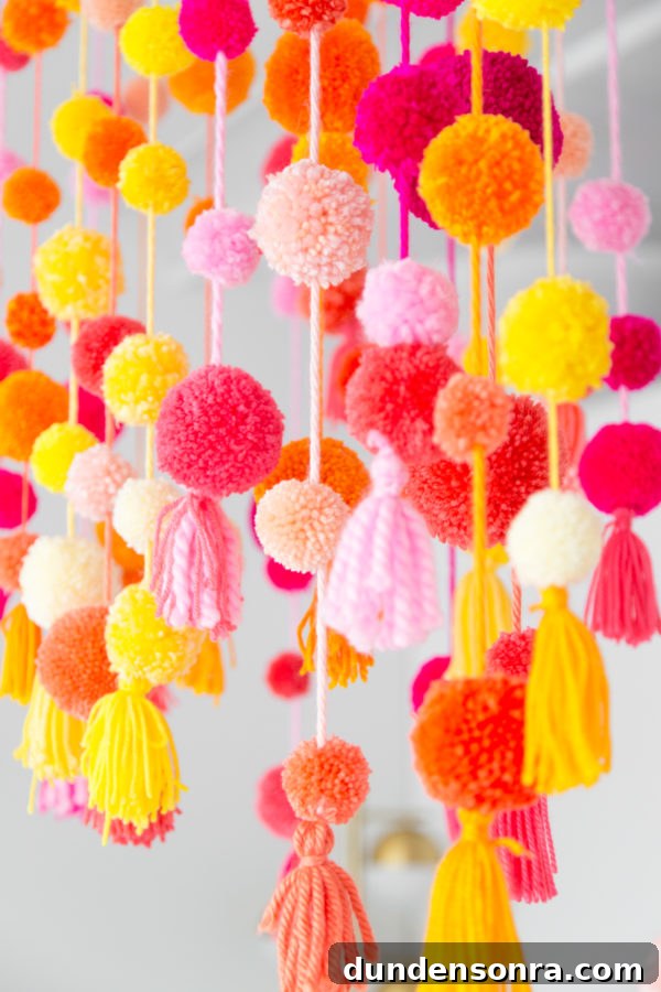 Thank You for Being a Friend: Pom-Pom Filled Friendsgiving Celebration 5 Pom Pom Chandelier