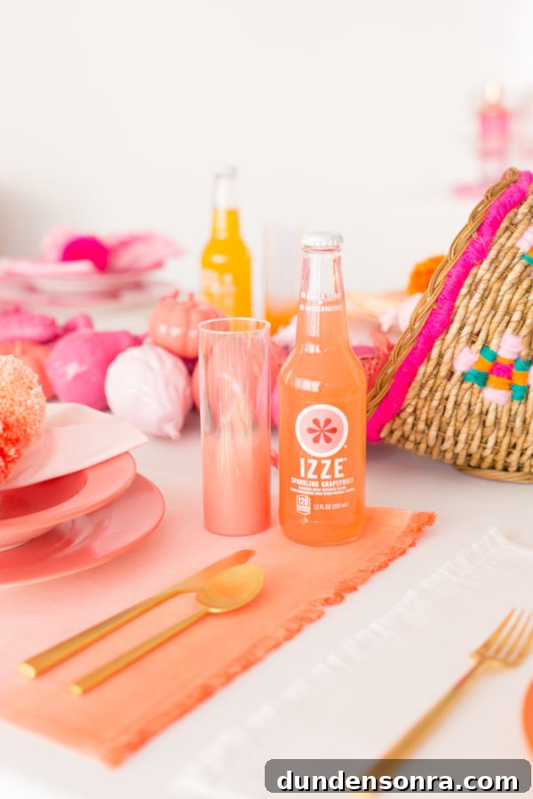 Thank You for Being a Friend: Pom-Pom Filled Friendsgiving Celebration 6 Izze drink and glass