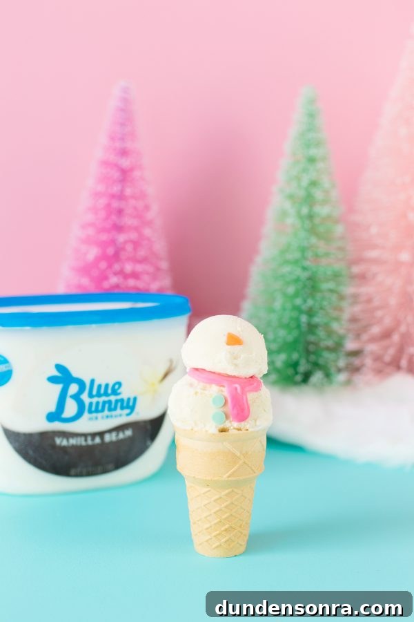 DIY Snowman Ice Cream Cones