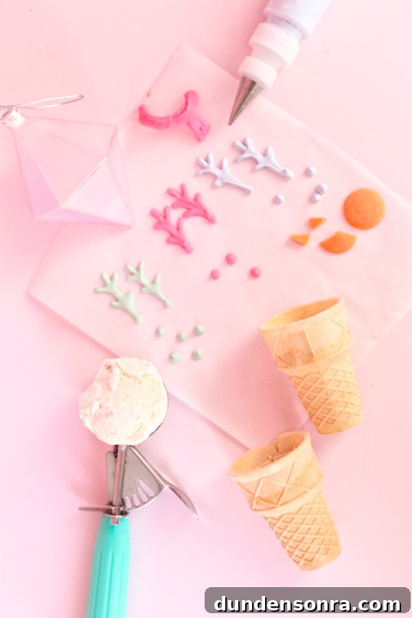Snowman + Reindeer Ice Cream Cones