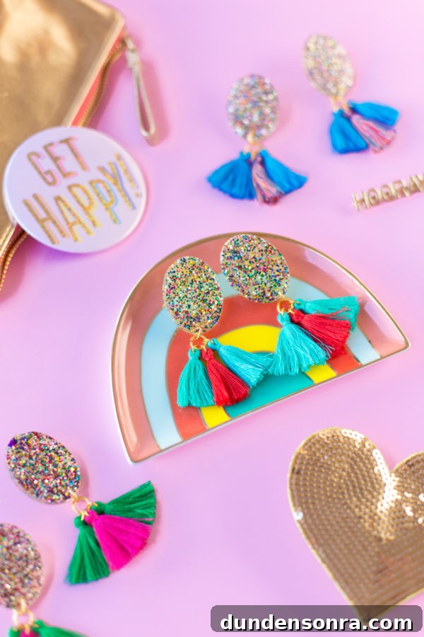 Glitter tassel earrings