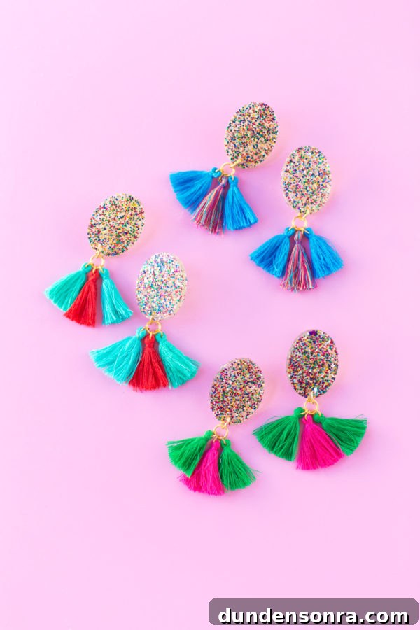 Glitter tassel earrings