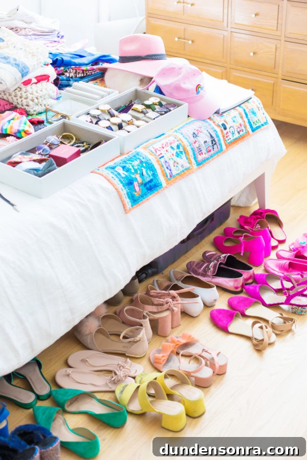 Master Closet Makeover: Progress Update and Future Plans 5 Shoes next to a bed