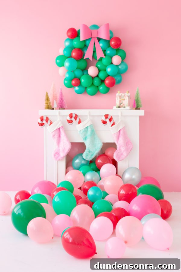 Christmas decor with balloons