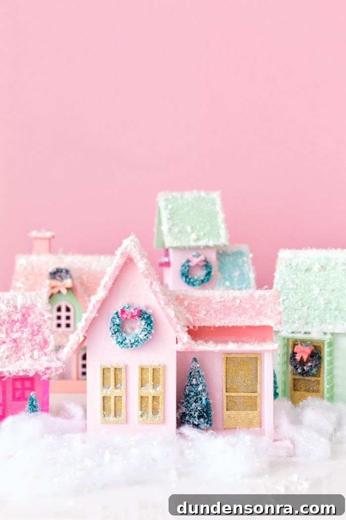 DIY Colorful Christmas Village
