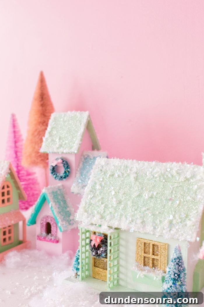 DIY Colorful Christmas Village