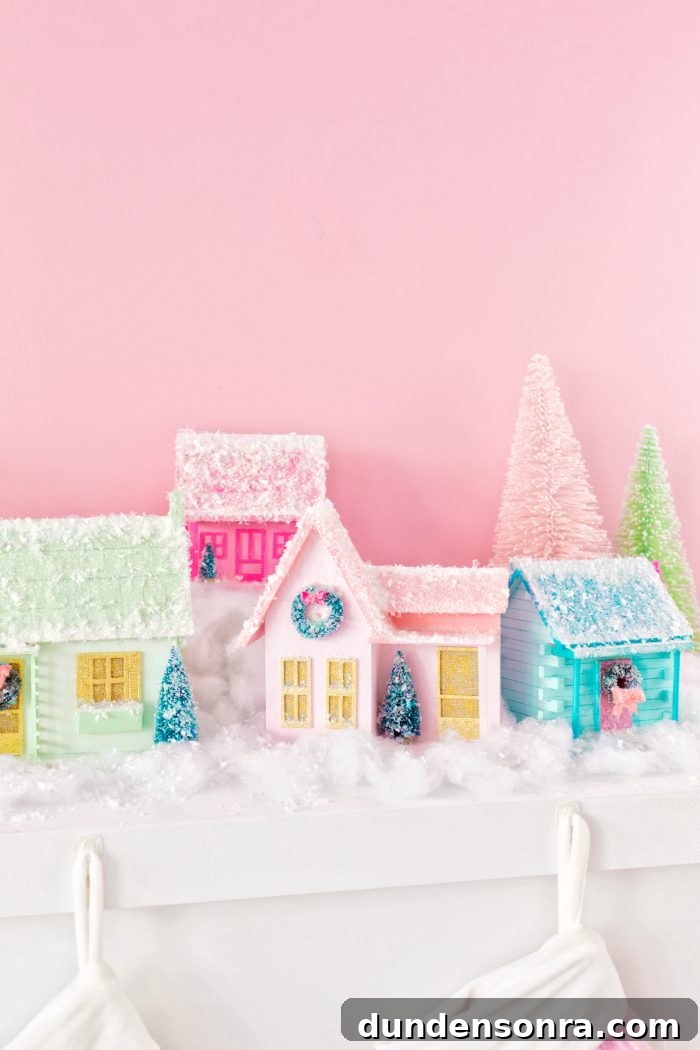 DIY Colorful Christmas Village
