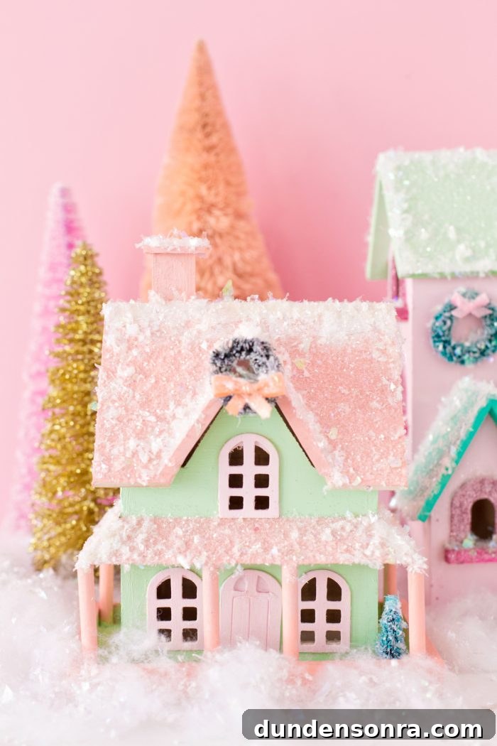 DIY Colorful Christmas Village