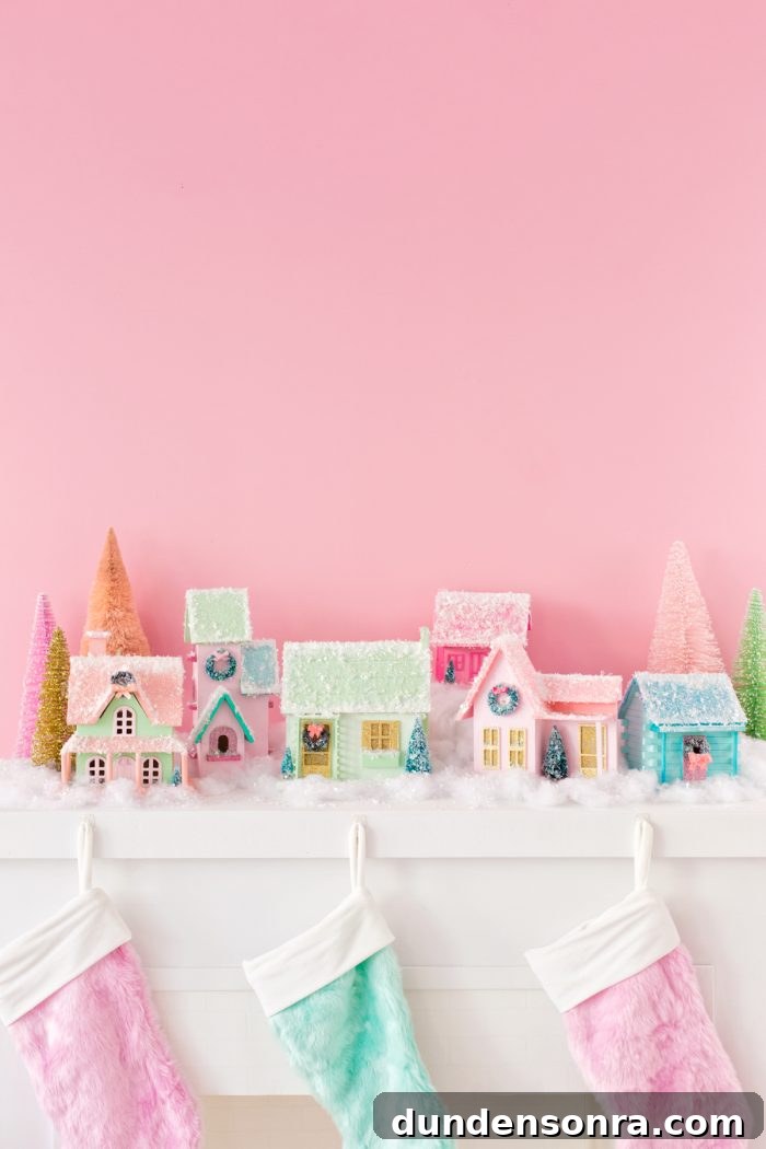 DIY Colorful Christmas Village