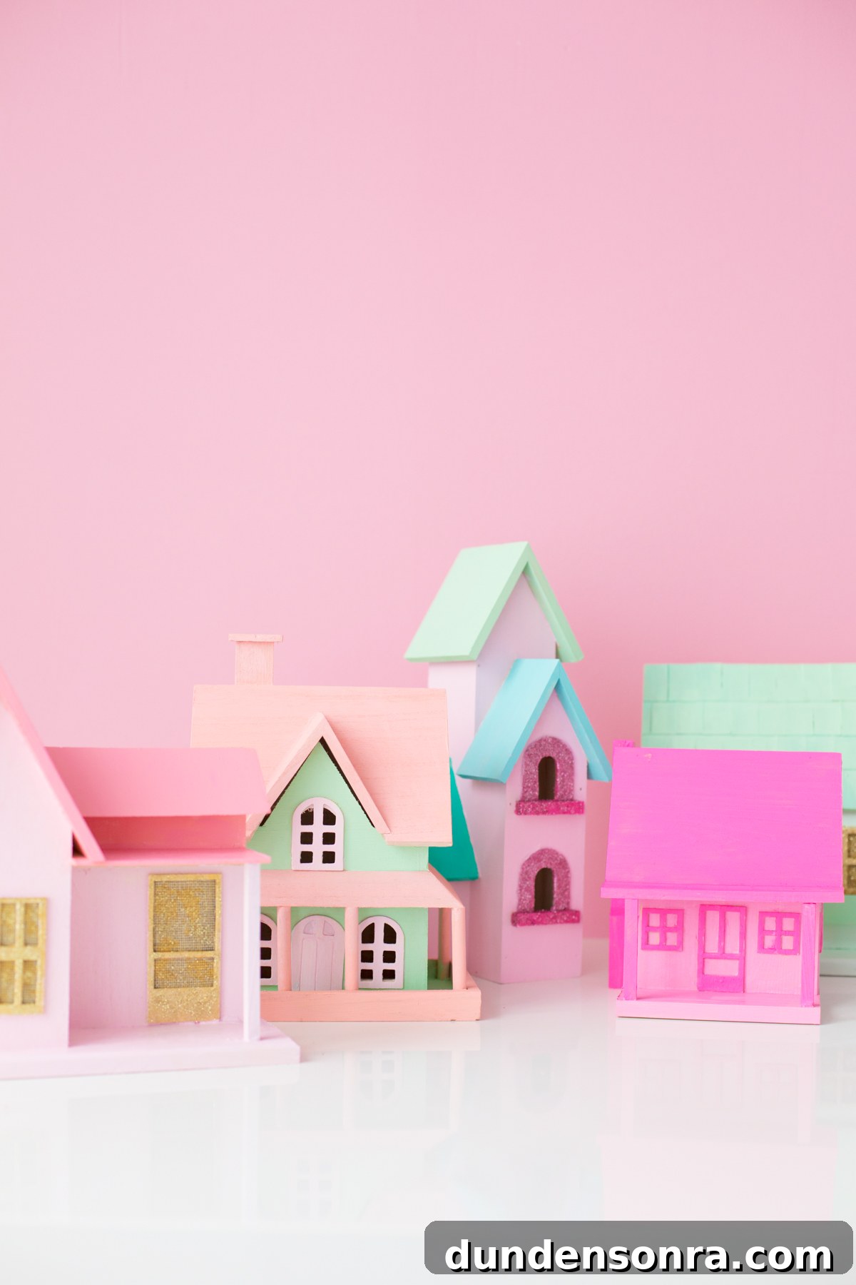 DIY Colorful Christmas Village