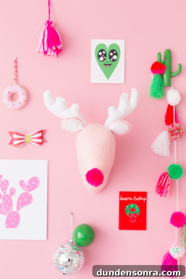 DIY Plush Reindeer Head Tutorial: Make a Soft Wall-Mounted Decor 3 Deer decor