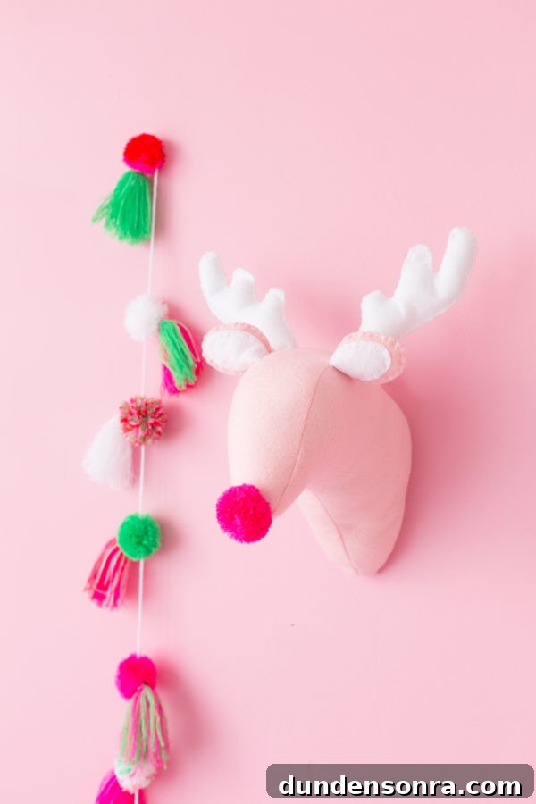 DIY Plush Reindeer Head Tutorial: Make a Soft Wall-Mounted Decor 6 Plush Reindeer decor