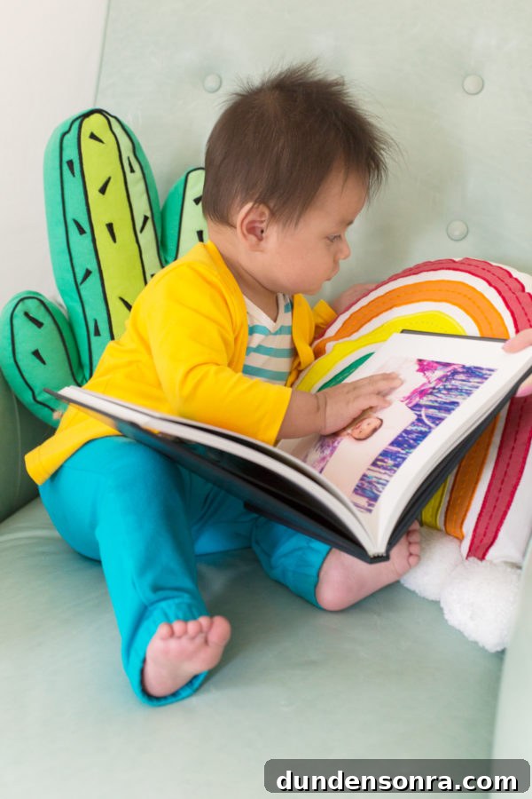 A little boy going through a book