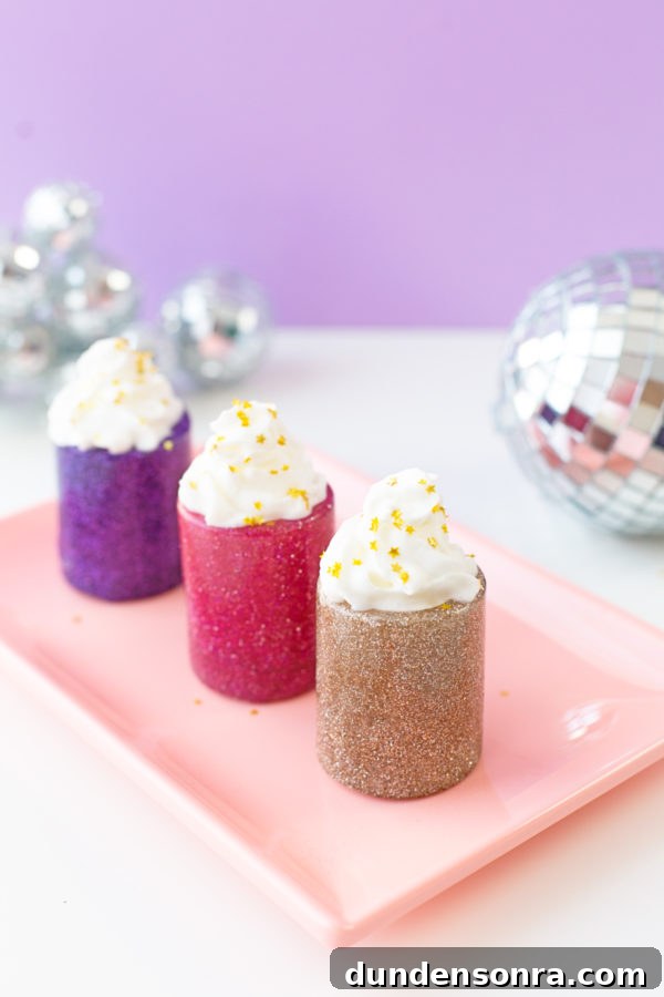 How to Make Sparkling Glitter Shot Glasses at Home 4 Shot glasses with whip cream
