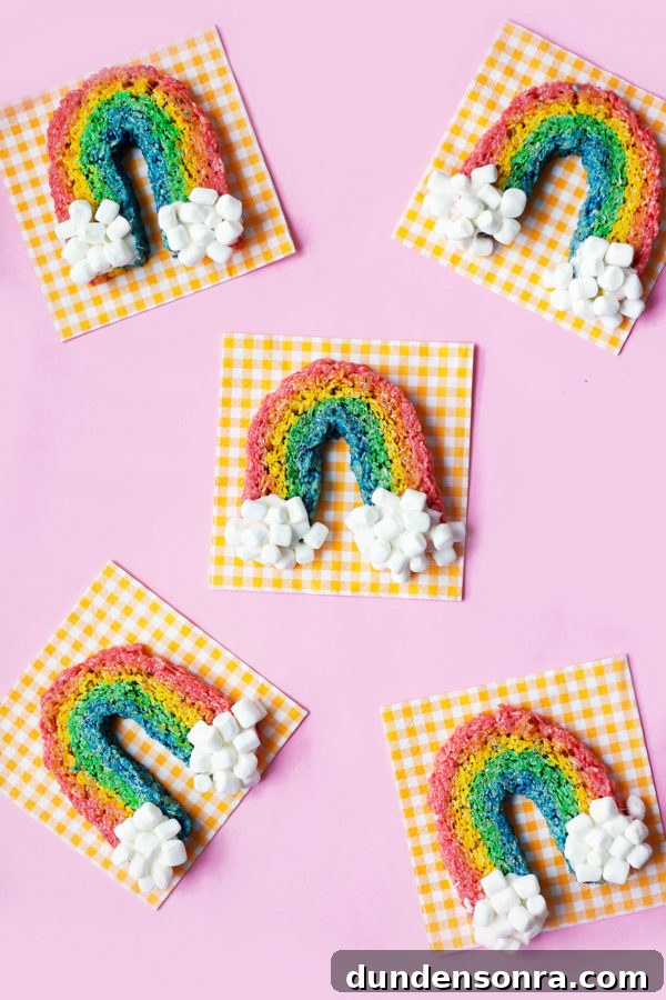 Colorful Rainbow Rice Krispie Treats Recipe for Parties 12 Rainbow krispies