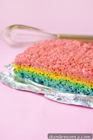 Colorful Rainbow Rice Krispie Treats Recipe for Parties 7 Rainbow krispies