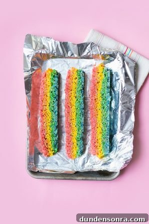 Colorful Rainbow Rice Krispie Treats Recipe for Parties 8 Rainbow dessert