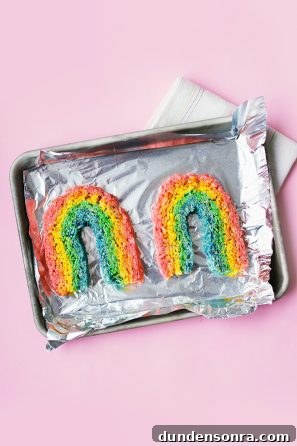 Colorful Rainbow Rice Krispie Treats Recipe for Parties 9 Rainbow krispies