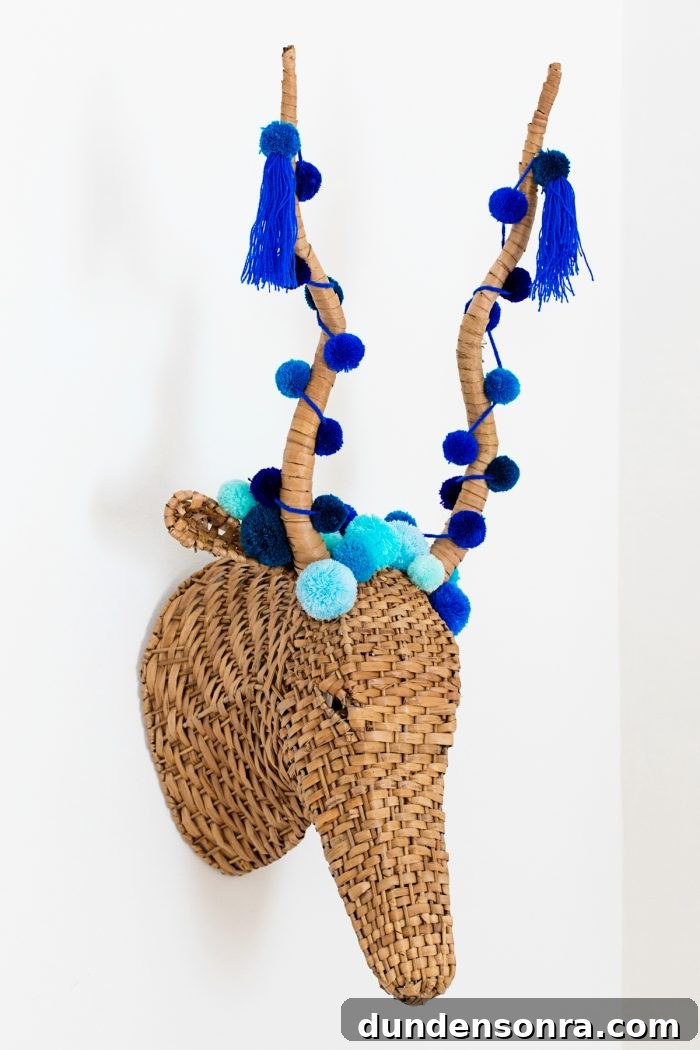 Colorful Rainbow Nursery Design Ideas for Babies and Toddlers 18 DIY rattan animal head