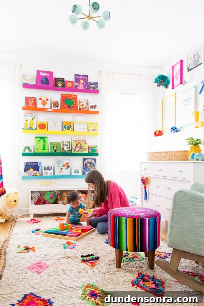 Colorful Rainbow Nursery Design Ideas for Babies and Toddlers 21 Colorful shleves