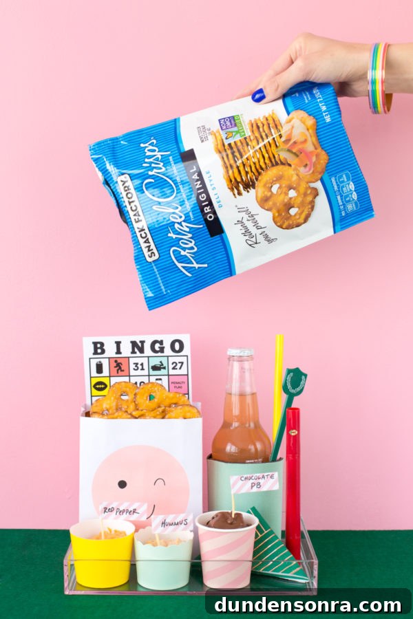 Game-Day Personal Snack Boxes: DIY Ideas for Every Fan 7 Bingo and pretzels