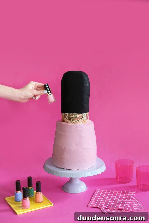 How to Make a Nail Polish Cake: DIY Step-by-Step Guide 2 A cake shaped as nail polish