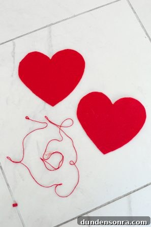 Heart-shaped felt