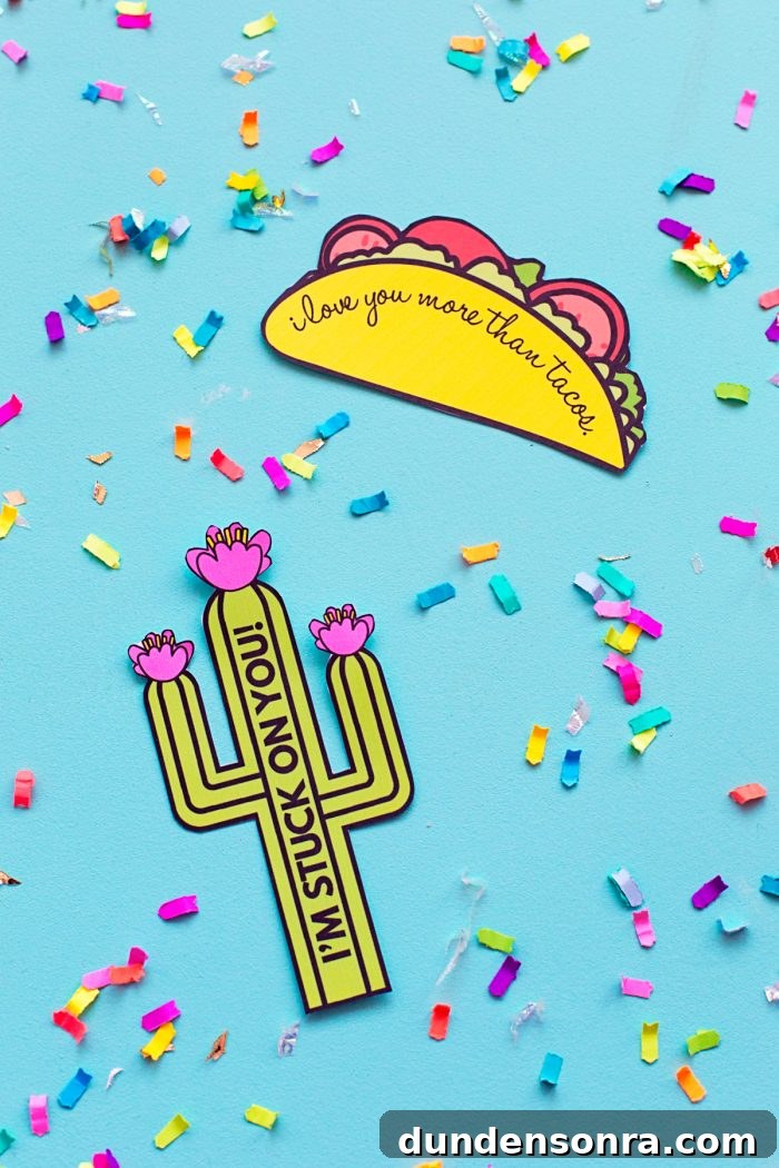 Taco and cactus printable 