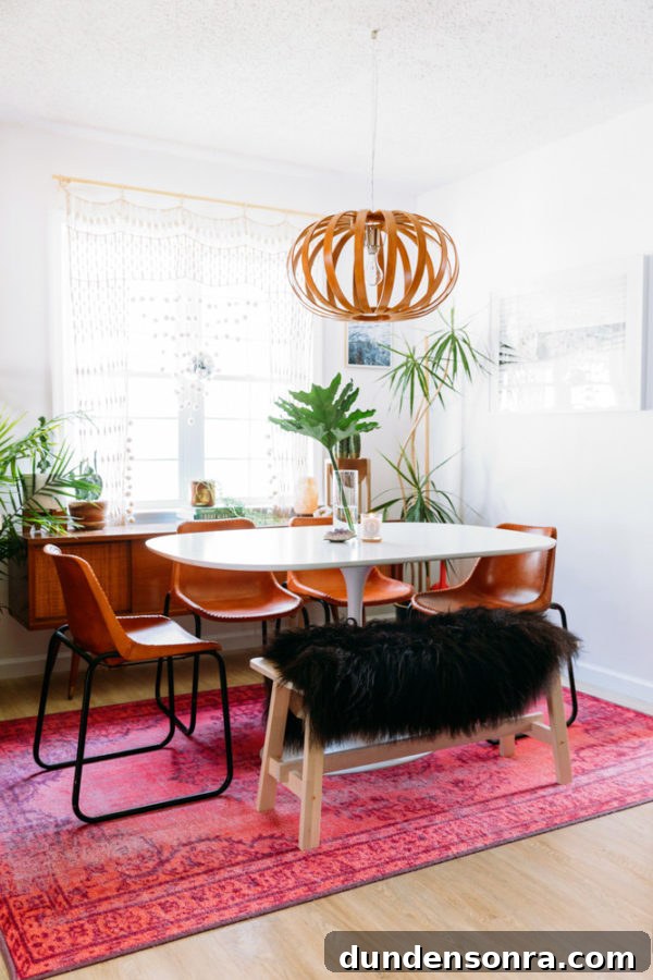 A dining room table in front of a window