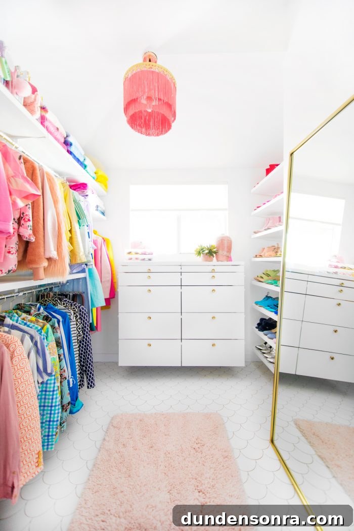 Closet Laundry Room Reveal and Clever Space-Saving Ideas 3 Closet with a mirror and rug