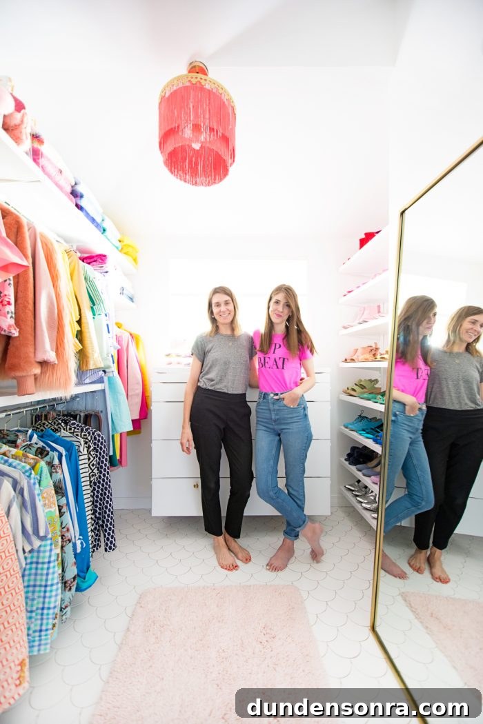 Closet Laundry Room Reveal and Clever Space-Saving Ideas 21 Two people standing in a room