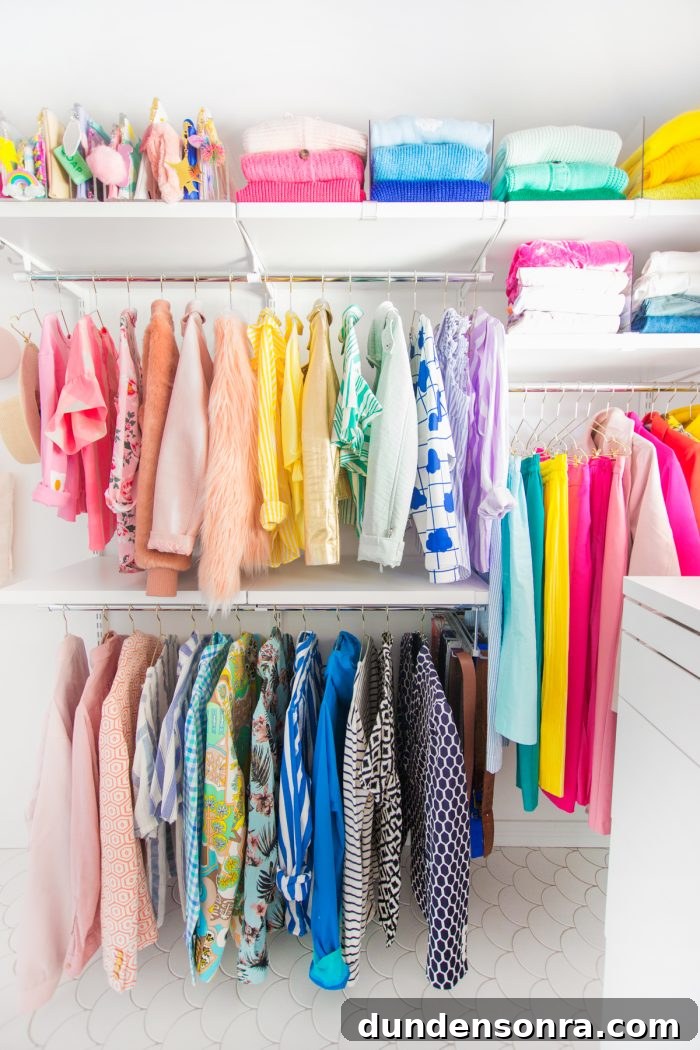 Closet Laundry Room Reveal and Clever Space-Saving Ideas 6 Clothes hanging in a closet