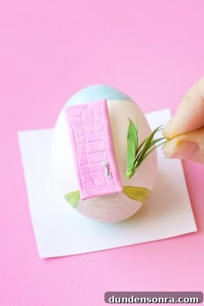 DIY Palm Springs Easter Egg Decor: Bright, Midcentury Craft Ideas 12 An egg with a door on it