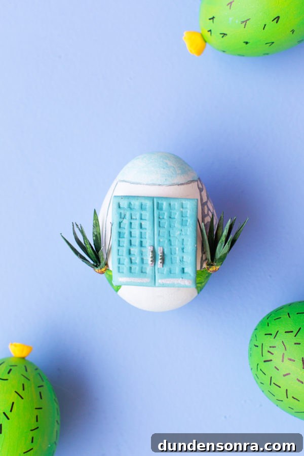DIY Palm Springs Easter Egg Decor: Bright, Midcentury Craft Ideas 13 Easter egg with a door on it