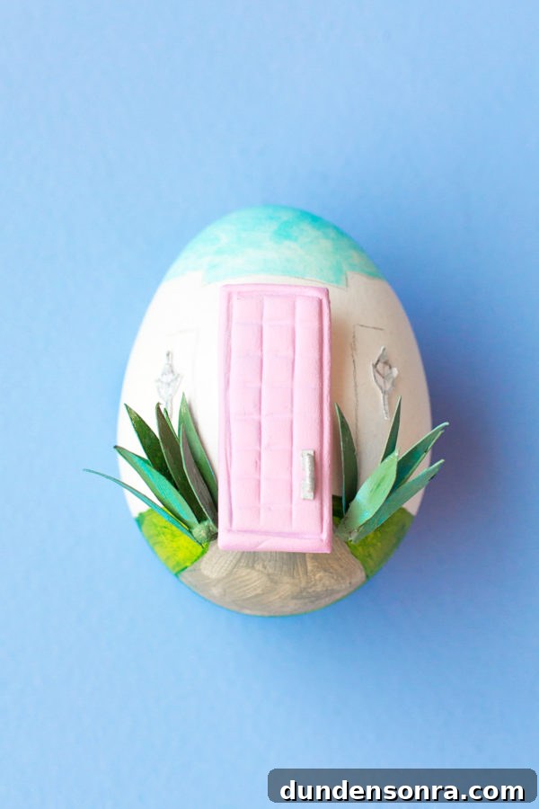 DIY Palm Springs Easter Egg Decor: Bright, Midcentury Craft Ideas 3 Easter egg with a door on it