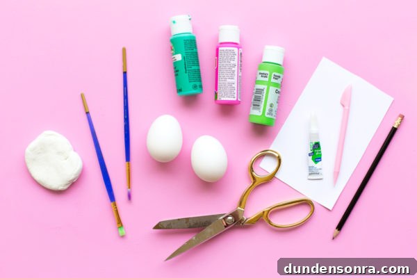 DIY Palm Springs Easter Egg Decor: Bright, Midcentury Craft Ideas 4 Scissors, paint, and eggs