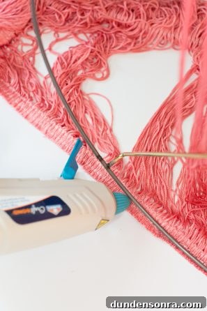 DIY Fringe Chandelier: Step-by-Step Guide to Make One at Home 5 Pink fringe