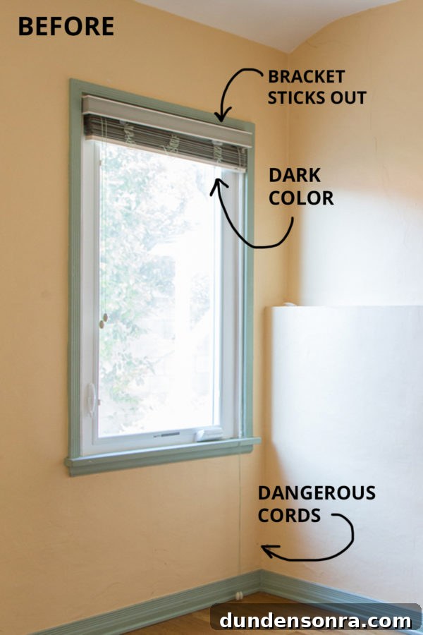 A window with labels