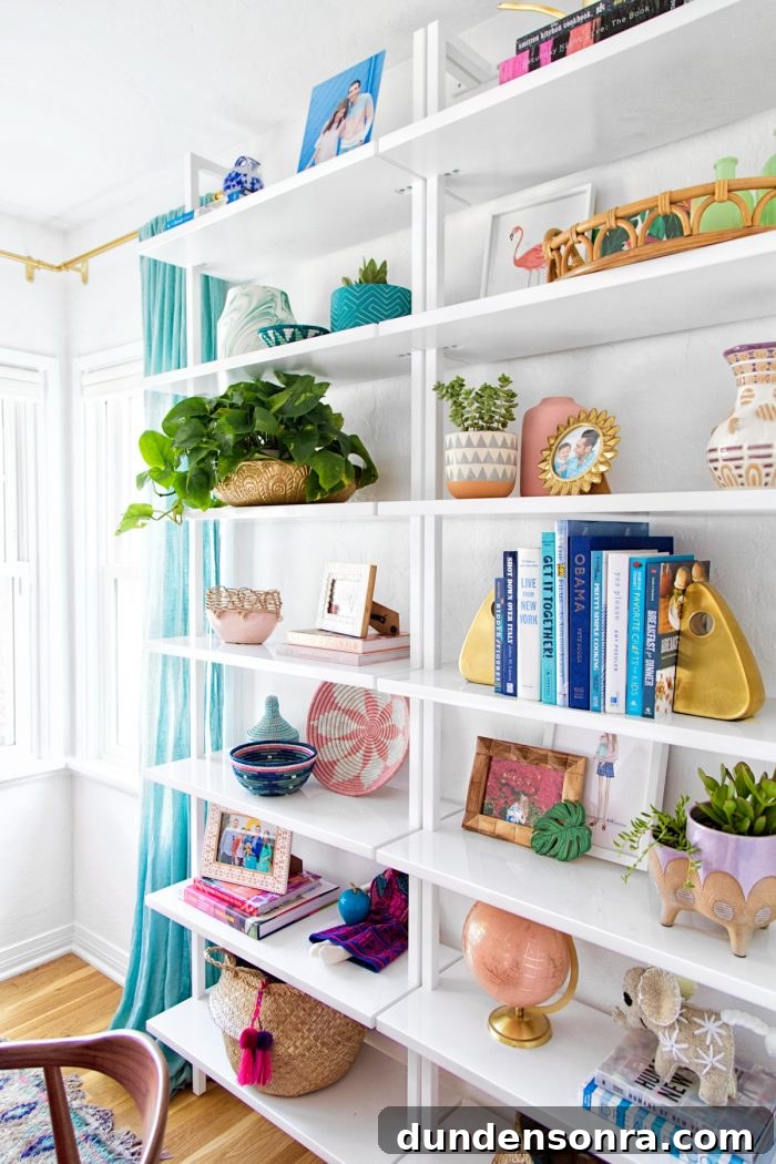 A close up of shelves