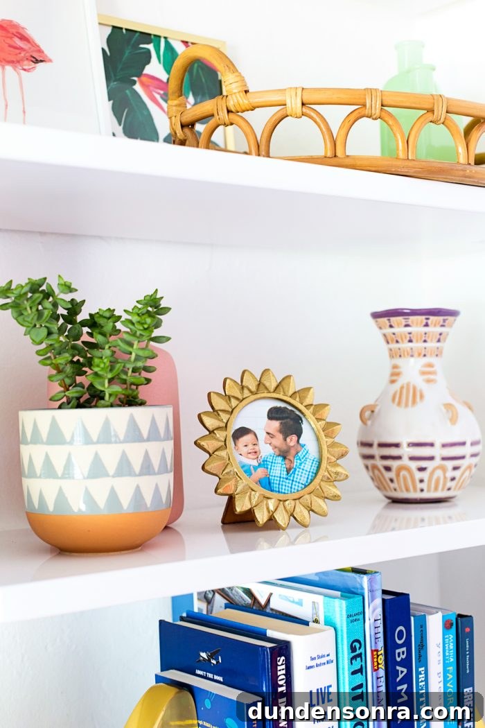 Decor on shelves