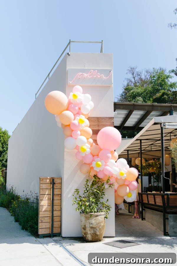 A building with balloons