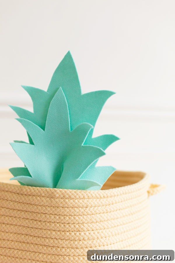 Close up of a pineapple basket