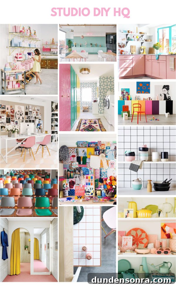 Studio DIY Headquarters: Mood Board and Makeover Plans 3 Colorful mood board