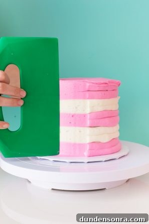 Pink and white cake