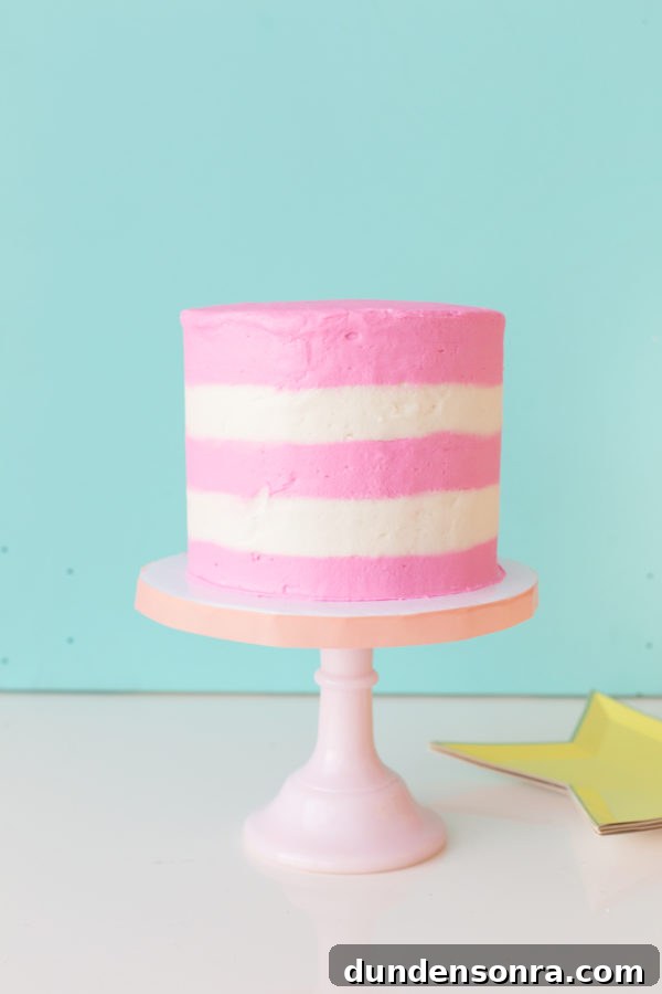 Pink and white cake