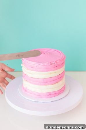 Pink and white cake